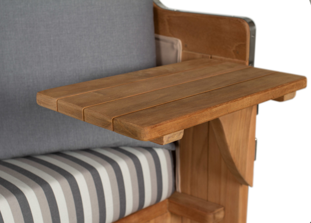 Strandkorb Rantum Grande Bullauge Teak PE Banana Dessin 545